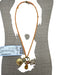 Allison Avery Orange, Gold & Multi Gold Plated Chain Crystal Dangle Necklace Orange, Gold & Multi