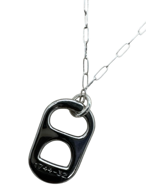 Allison Avery Silver Chain Lobster Clasp Bottle Cap Necklace Silver