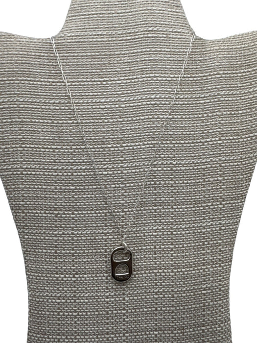 Allison Avery Silver Chain Lobster Clasp Bottle Cap Necklace Silver