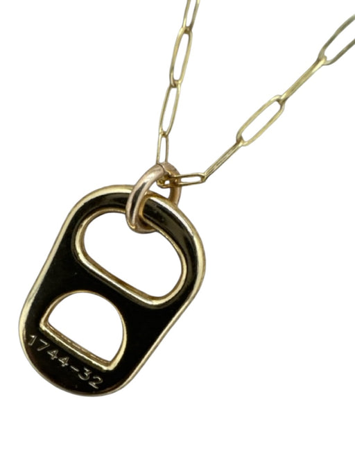 Allison Avery Gold Chain Lobster Clasp Bottle Cap Necklace Gold