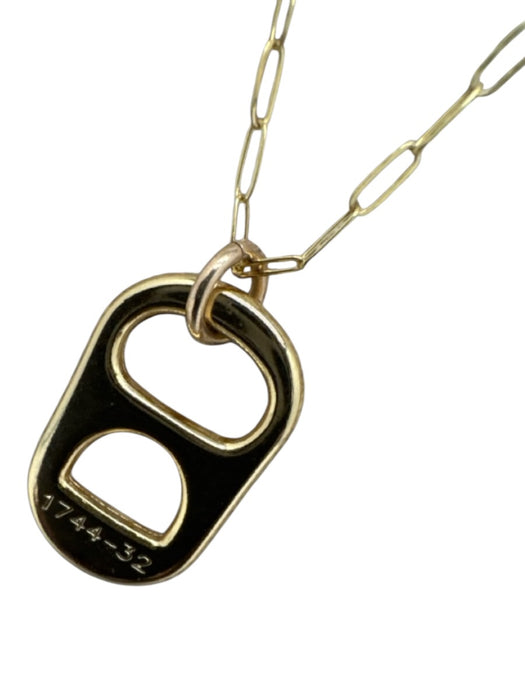 Allison Avery Gold Chain Lobster Clasp Bottle Cap Necklace Gold