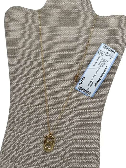 Allison Avery Gold Chain Lobster Clasp Bottle Cap Necklace Gold