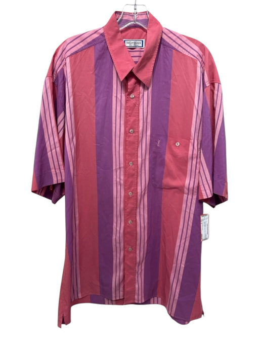 Yves Saint Laurent Size S Cotton Stripe Button Down Long Sleeve Short Sleeve S