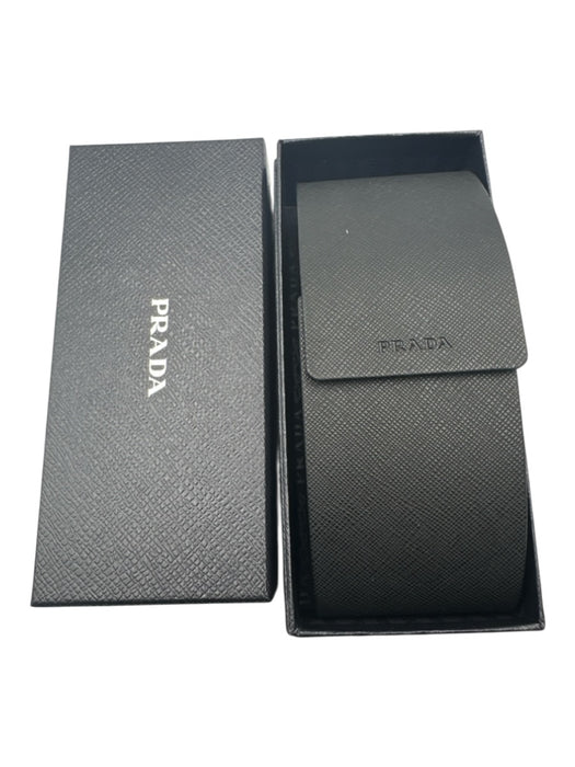 Prada Black Acetate Polarized Small Rectangle Sunglasses Black