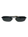 Prada Black Acetate Polarized Small Rectangle Sunglasses Black