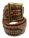 Amsterdam Heritage Brown Leather Studded Mixed metal Square Buckle Belts Brown / 100