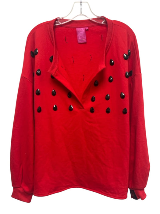Queen of Sparkles Size XXL/XL Red, Green & Black Cotton Blend V Neck Short Set Red, Green & Black / XXL/XL
