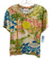 Alden Adair Size XL Beige, Green & Multi Cotton Flora & Fauna Beach Scene Top Beige, Green & Multi / XL