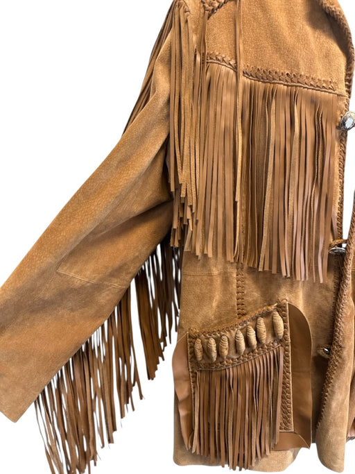 Scully Size 48 Tan Leather Solid Western Fringe Men's Jacket Tan / 48
