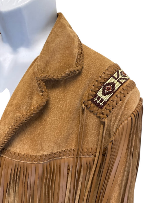 Scully Size 48 Tan Leather Solid Western Fringe Men's Jacket Tan / 48