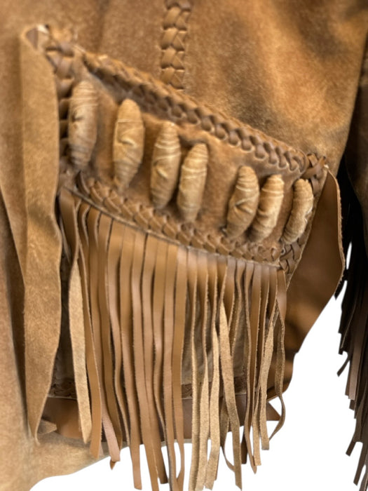 Scully Size 48 Tan Leather Solid Western Fringe Men's Jacket Tan / 48