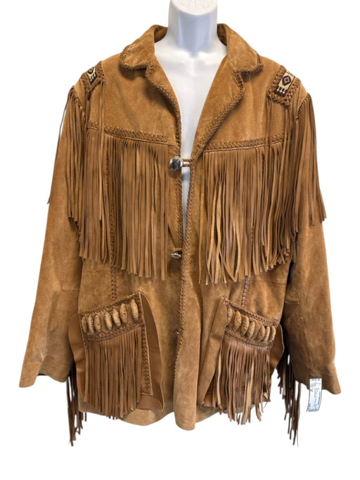 Scully Size 48 Tan Leather Solid Western Fringe Men's Jacket Tan / 48