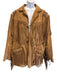 Scully Size 48 Tan Leather Solid Western Fringe Men's Jacket Tan / 48