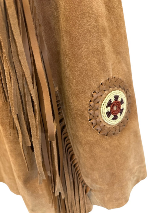 Scully Size 48 Tan Leather Solid Western Fringe Men's Jacket Tan / 48