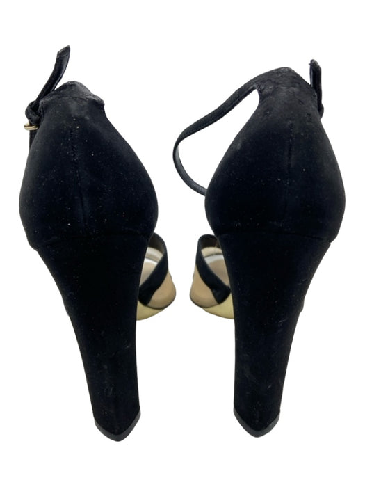 Stella McCartney Shoe Size 38 Black & Nude Mesh Suede Peep Toe Ankle Strap Pumps Black & Nude / 38