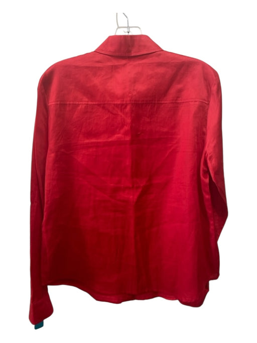 Escada Sport Size 38 Red Cotton Collared Button Up Long Sleeve Top Red / 38