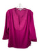 Trina Turk Size M Fuschia Pink Polyester V Neck seam detail 3/4 Sleeve Top Fuschia Pink / M