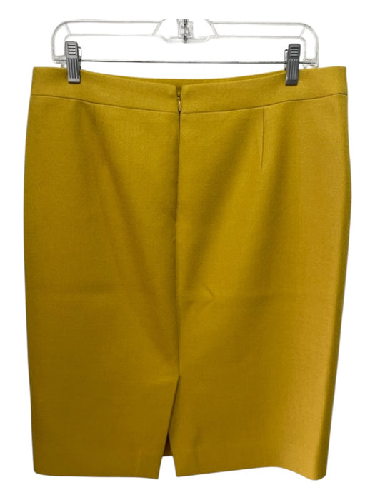 J Crew Size 10 Mustard Yellow Wool Pencil Back Zip Knee Length Skirt Mustard Yellow / 10