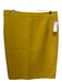 J Crew Size 10 Mustard Yellow Wool Pencil Back Zip Knee Length Skirt Mustard Yellow / 10