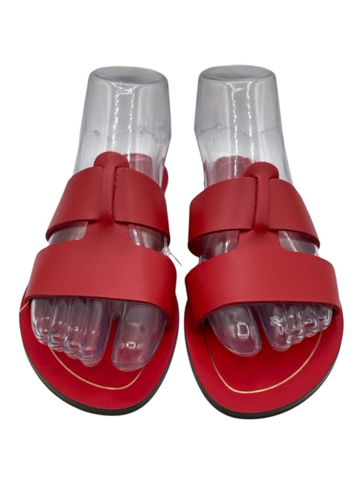 J. Crew Shoe Size 7 Red Leather open toe Straps Sandals Red / 7