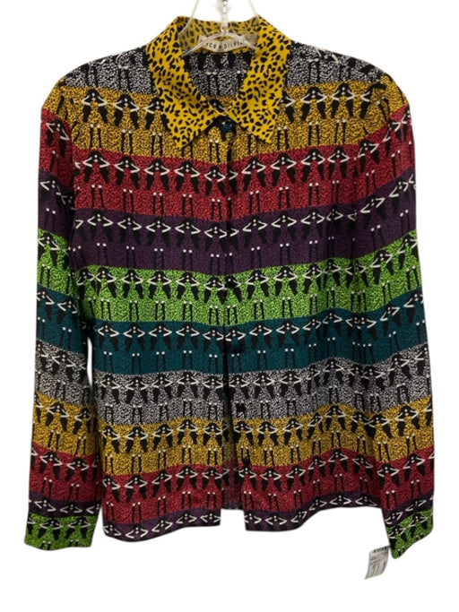 Alice & Olivia Size XS Multi Silk Button Down Cheetah Top Multi / XS