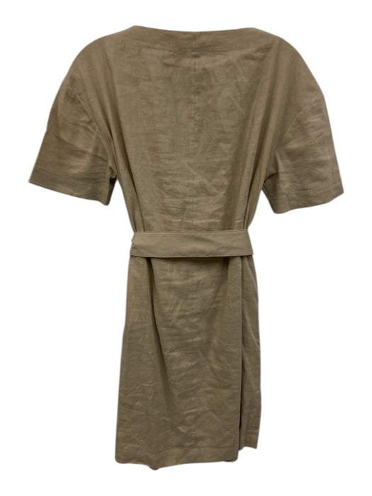 Theory Size 00 Beige Linen & Viscose Tie Waist Dress Beige / 00