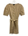 Theory Size 00 Beige Linen & Viscose Tie Waist Dress Beige / 00