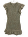 Veronica Beard Size 2 Beige & Multi Cotton Gingham smocked Ruffle Dress Beige & Multi / 2