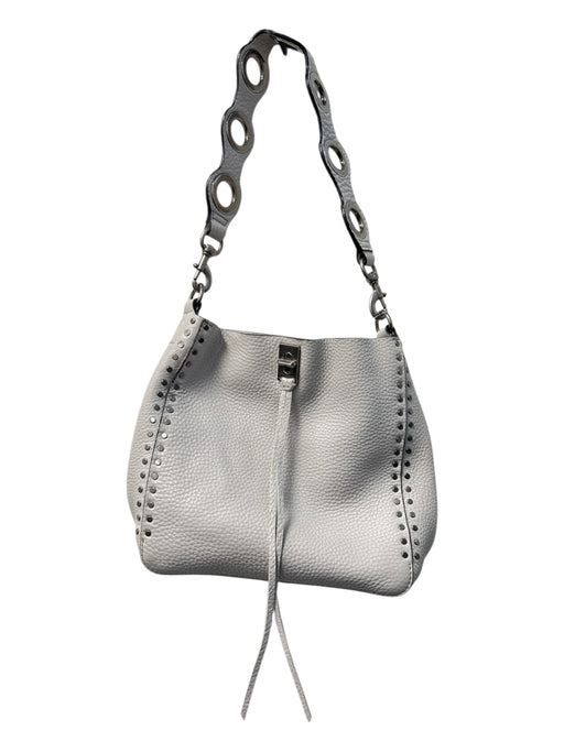 Rebecca Minkoff Elephant Grey Leather Silver Hardware Twist Clasp Bag Elephant Grey / S