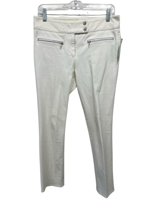 Veronica Beard Size 6 Cream White Cotton & Elastane Zip Fly Mid Rise Jeans Cream White / 6