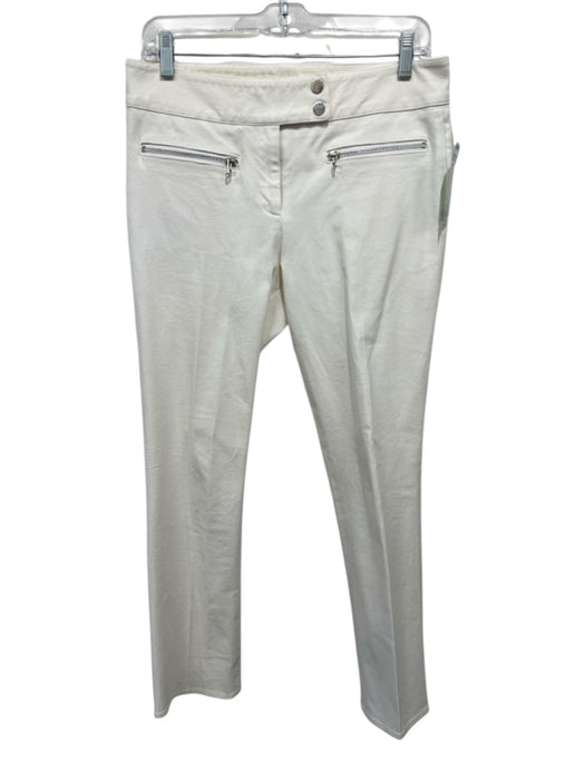Veronica Beard Size 6 Cream White Cotton & Elastane Zip Fly Mid Rise Jeans Cream White / 6