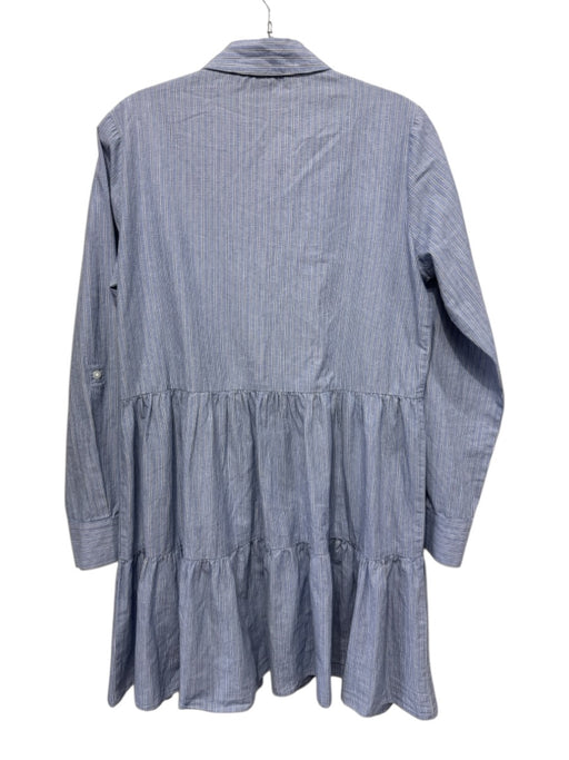 Veronica Beard Jeans Size M Blue, White, Gray Cotton Long Sleeve Buttons Dress Blue, White, Gray / M