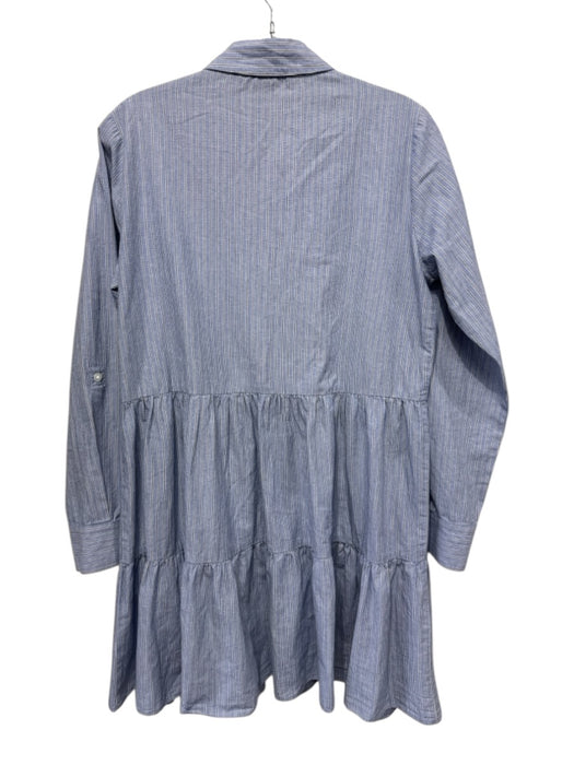 Veronica Beard Jeans Size M Blue, White, Gray Cotton Long Sleeve Buttons Dress Blue, White, Gray / M