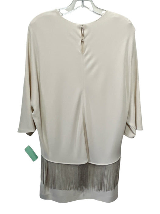Stella McCartney Size 42 Champagne Gold Viscose & Acetate 3/4 Sleeve Beads Dress Champagne Gold / 42
