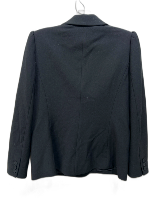 Rebecca Taylor Size 6 Black Viscose Blend Double Breasted Welt Pockets Jacket Black / 6