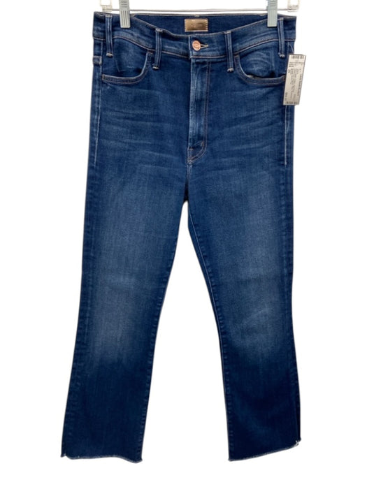 Mother Size 29 Dark Wash Cotton High Rise Heathered Cropped Flare Jeans Dark Wash / 29