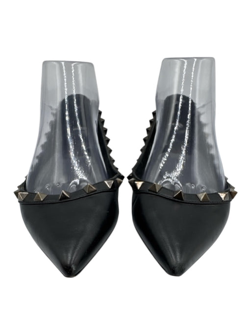 Valentino Shoe Size 36.5 Black Leather Pointed Toe Rockstud Flats Black / 36.5