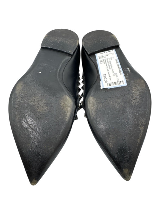 Valentino Shoe Size 36.5 Black Leather Pointed Toe Rockstud Flats Black / 36.5