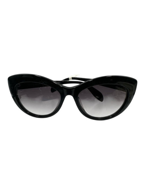 Alexander McQueen Black Acetate Gradient Lens Cat Eye Sunglasses Black