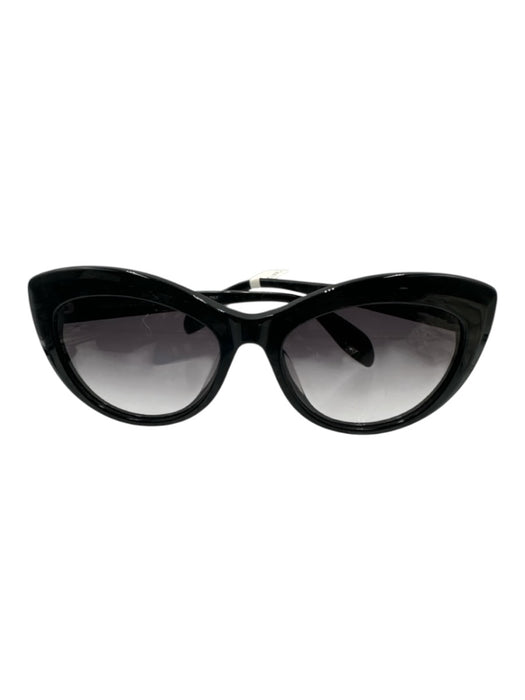 Alexander McQueen Black Acetate Gradient Lens Cat Eye Sunglasses Black