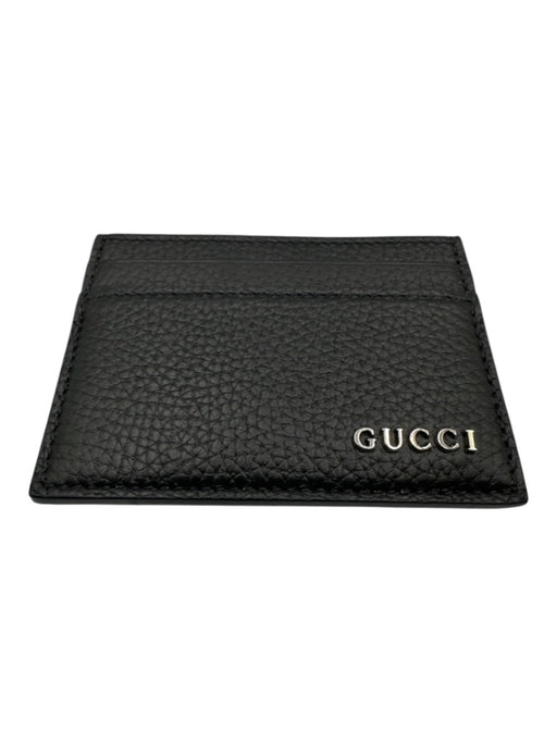 Gucci Black Leather Solid Cardholder Men's Wallet Black