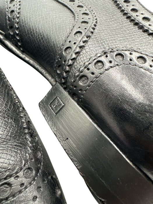 Louis Vuitton Shoe Size 9 AS IS Black Leather Solid Laces Men's Shoes Black / 9