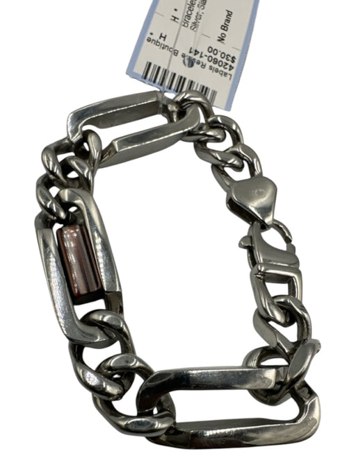 No Brand Silver Stainless Steel Men's Bracelet Silver