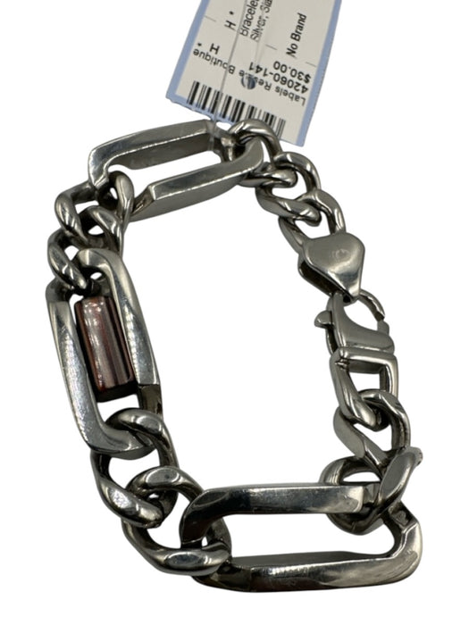 No Brand Silver Stainless Steel Men's Bracelet Silver