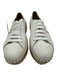 Prada Shoe Size 36.5 White & Beige Canvas & Raffia Lace Up Low Top Sneakers White & Beige / 36.5