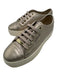 Valentino Shoe Size 6.5 Pewter Leather Lace Up Low Top Platform Shimmer Sneakers Pewter / 6.5