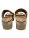Kuru Shoe Size 7 Cream & Beige Canvas 2 Strap Mule Platform Sandals Cream & Beige / 7