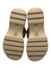 Kuru Shoe Size 7 Cream & Beige Canvas 2 Strap Mule Platform Sandals Cream & Beige / 7