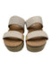 Kuru Shoe Size 7 Cream & Beige Canvas 2 Strap Mule Platform Sandals Cream & Beige / 7