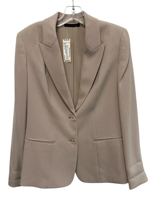 Elie Tahari Size 4 Taupe Triacetate Blend Long Sleeve Two Button Jacket Taupe / 4